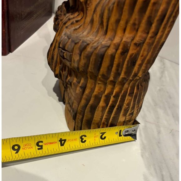 Vintage Hand Carved Solid Wood Bear Welcome Sign Figurine Rustic Cabin Decor - Picture 6 of 7